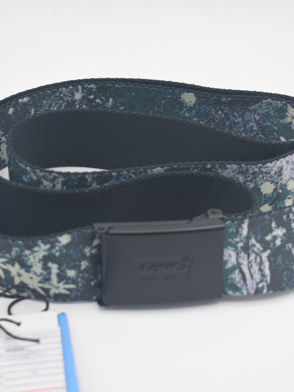 NWT Levi's SAMPLE Tonal Batwing Web Belt in Black White Grey OS 40"